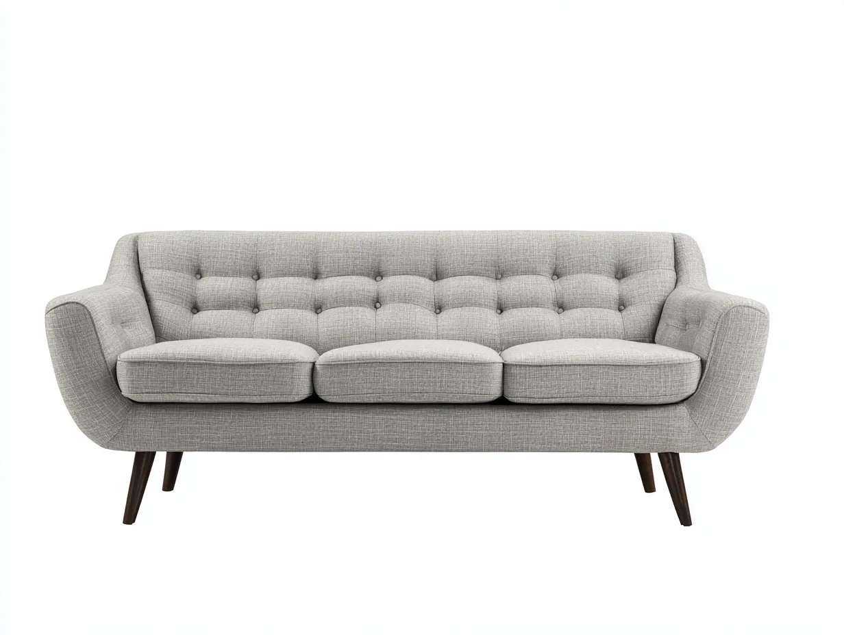 Canapé 3 places en tissu 180x85x80 cm - gris clair - style moderne pour salon-Zanosihaus