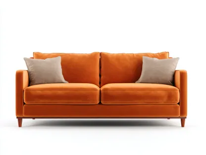 Canapé 2 places en velours 170x85x80 cm - orange - design moderne pour salon-Vitavaabode