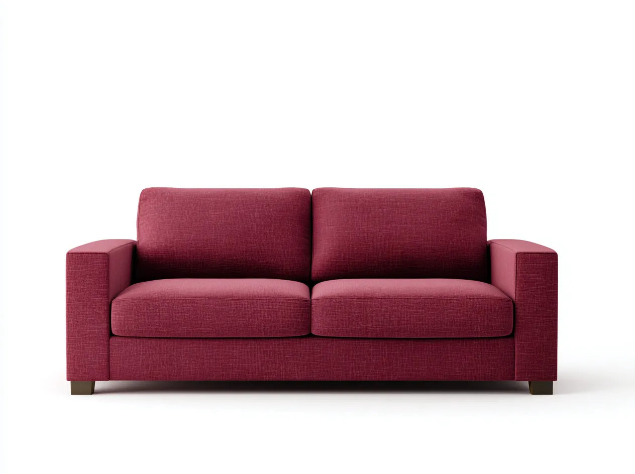 Canapé 2 places tissu 135x80x85 cm - rouge bordeaux - adapté pour salon - design moderne-Vitavaabode