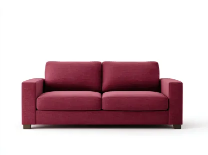 Canapé 2 places tissu 135x80x85 cm - rouge bordeaux - adapté pour salon - design moderne-Vitavaabode