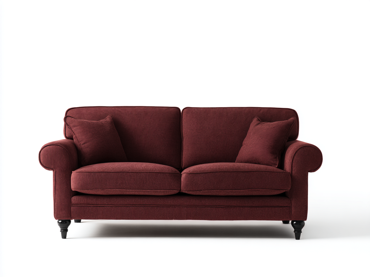 Canapé 2 places tissu 135x82x88 cm - rouge bordeaux - adapté pour salon - style classique confortable-Vitavaabode