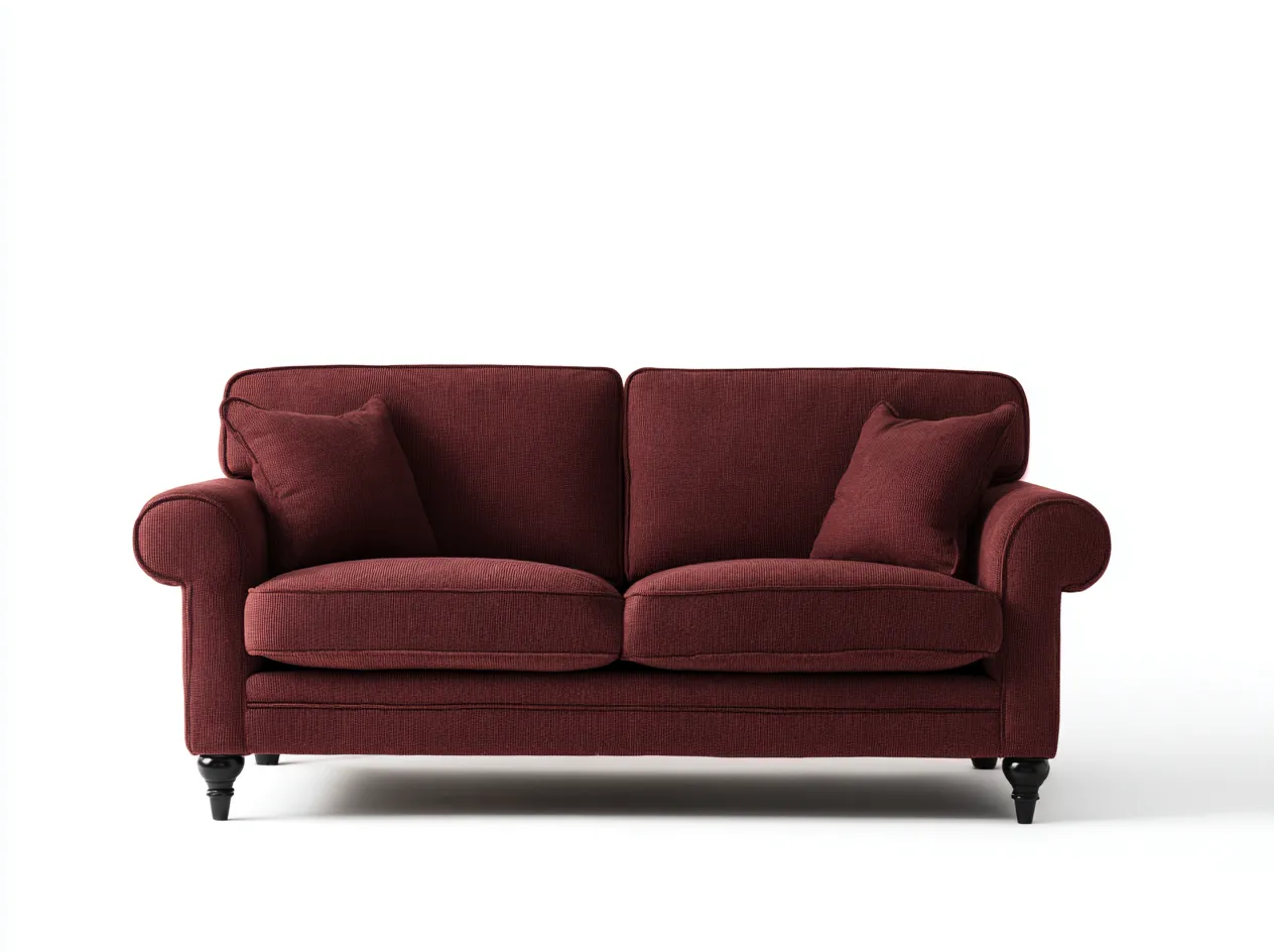 Canapé 2 places tissu 135x82x88 cm - rouge bordeaux - adapté pour salon - style classique confortable-Vitavaabode