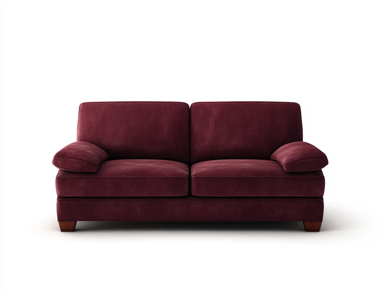 Canapé 2 places en tissu 150x85x80 cm - rouge bordeaux - design moderne pour salon-Vitavaabode