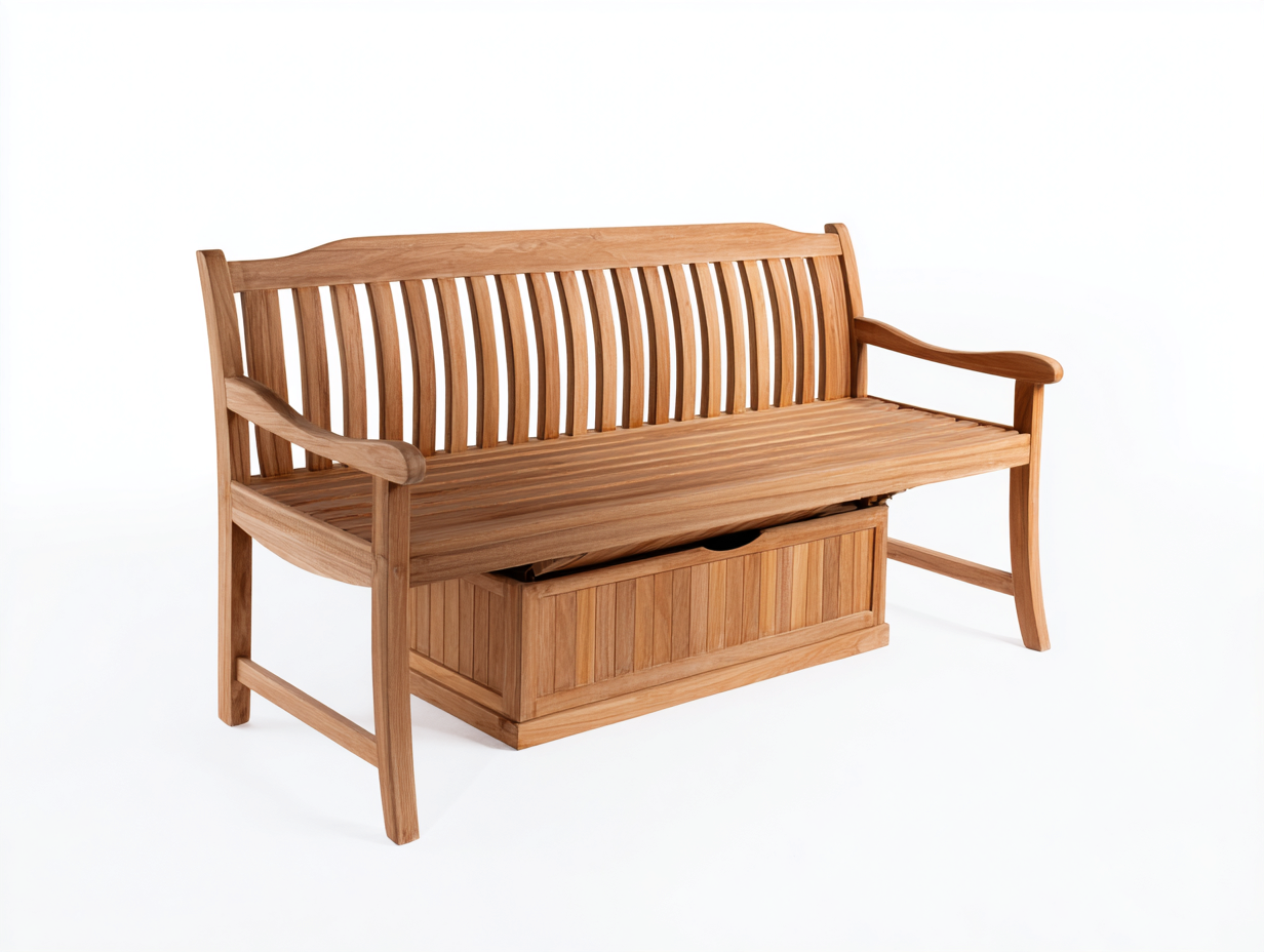 Banc de jardin en bois avec coffre de rangement 130x60x92 cm - marron - design classique pour extérieur-Vitavaabode