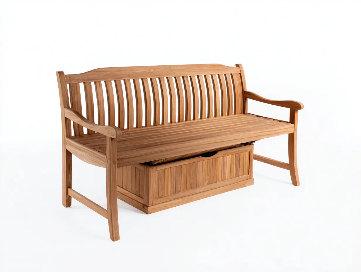 Banc de jardin en bois avec coffre de rangement 130x60x92 cm - marron - design classique pour extérieur-Vitavaabode
