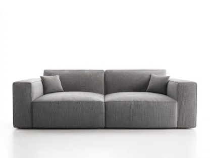 Canapé 2 places en tissu 180x90x75 cm - gris clair - design moderne pour salon-Vitavaabode