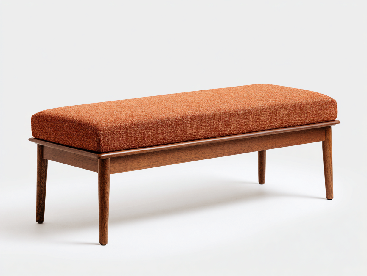 Banc-tissu-150x42x46cm-orange-bois-stylemidcentury-Haviaiadwell