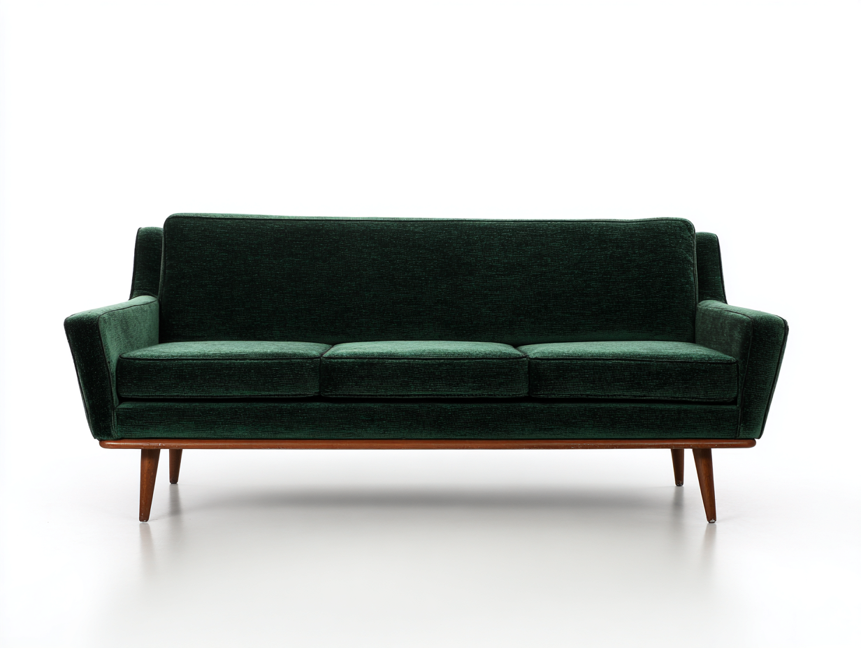 Canapé3places-velours-210x87x79cm-vertfonce-stylemidcentury-Haviaiadwell