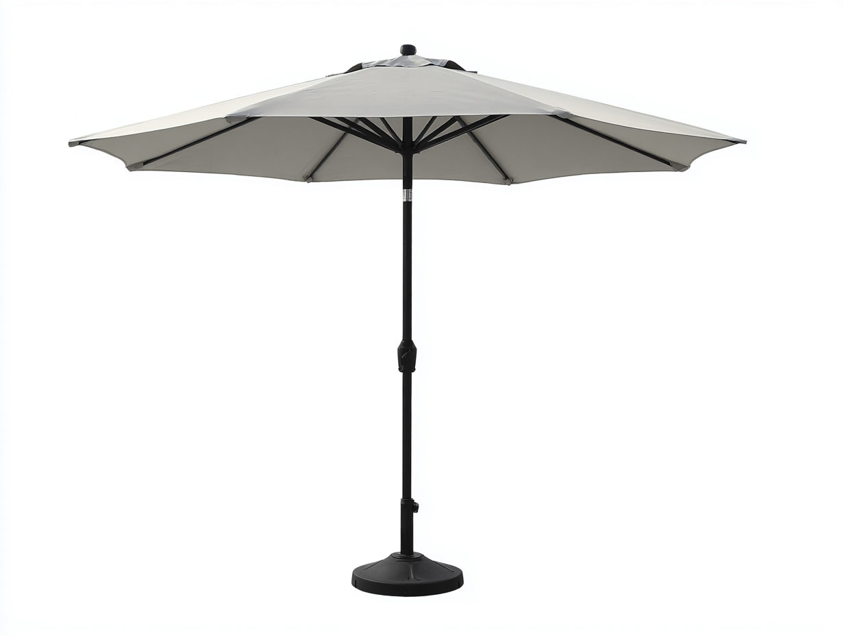 Parasol-jardin-metal-toile-300x300x250cm-gris-clair-style-epure-Lizovahome