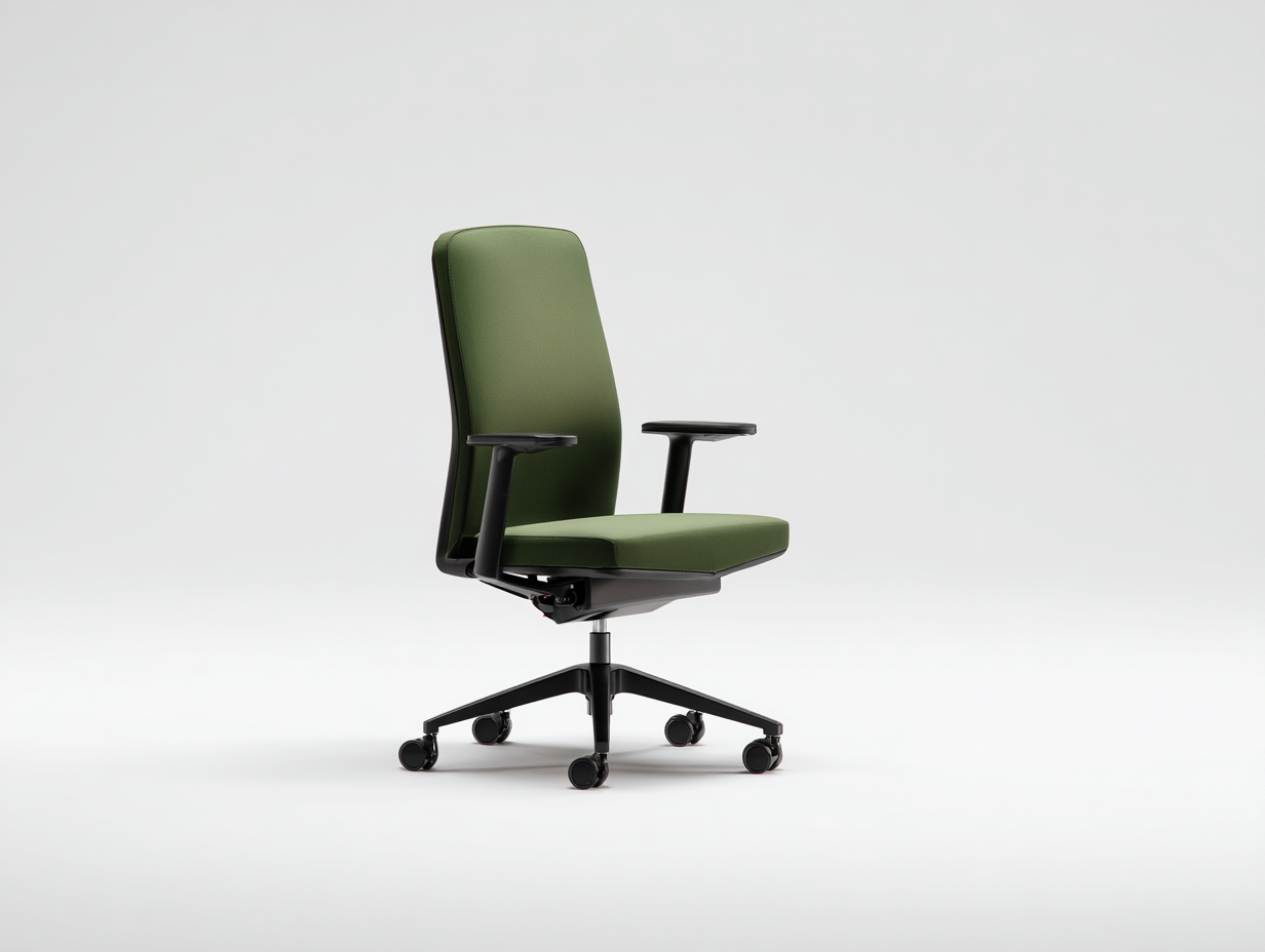 Chaise de bureau-ergonomique-tissu respirant-60x60x100 cm-vert olive-réglable hauteur et roulettes-Lizovahome