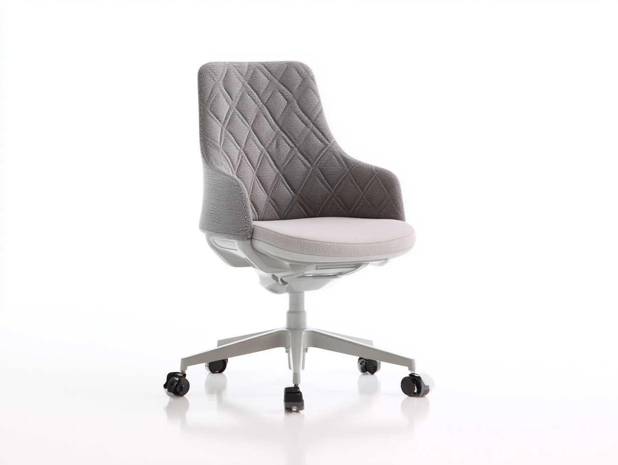 Chaise de bureau-tissu matelassé-61x60x90 cm-gris clair-dossier enveloppant confortable-Lizovahome