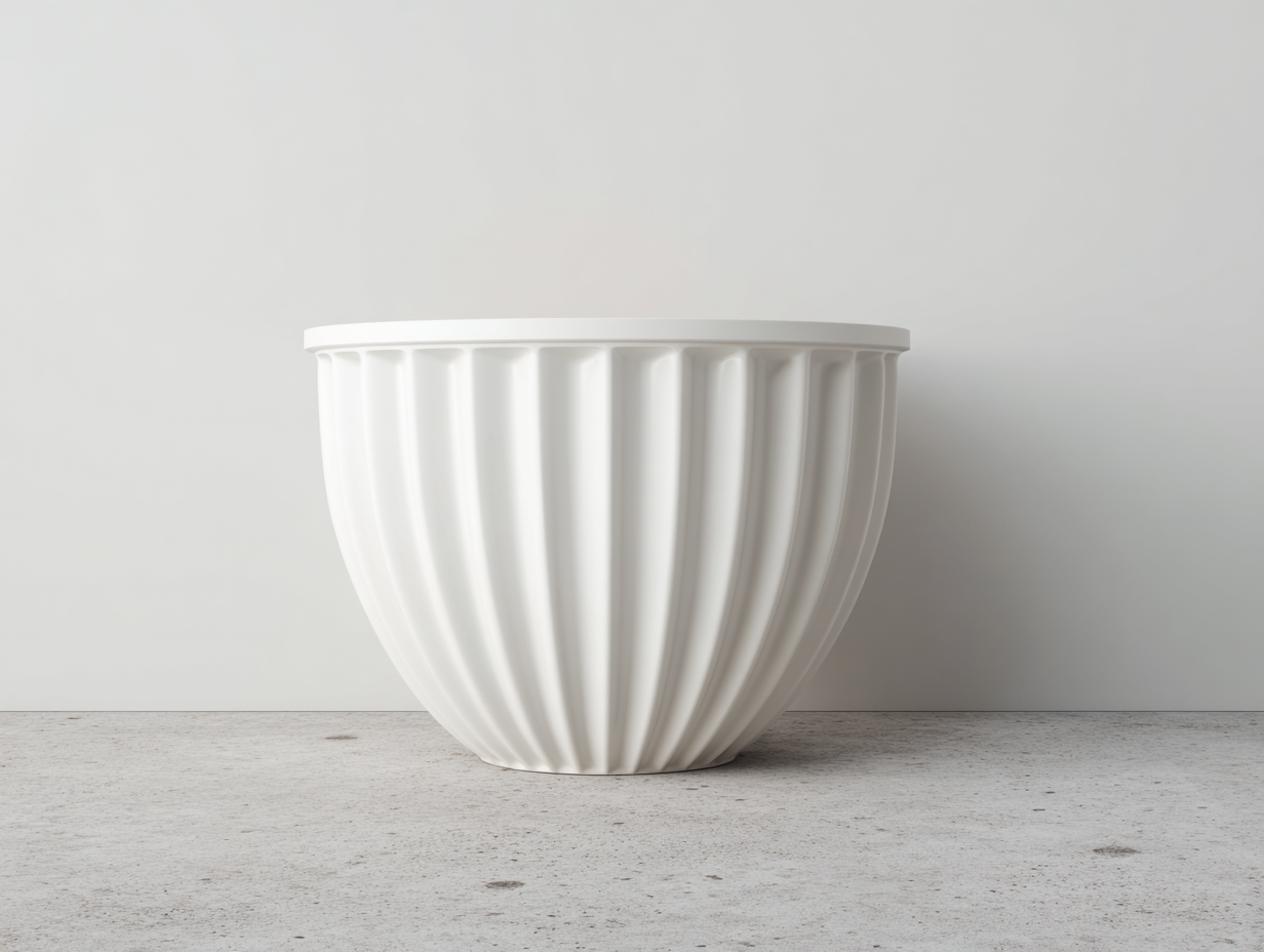 Pot de fleurs-céramique-40x40x30cm-blanc-styleclassiqueextérieur-Lizovahome