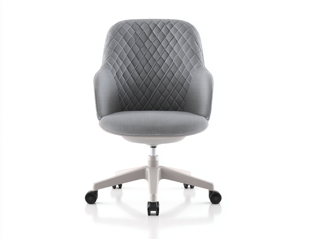 Chaise de bureau-tissu matelassé-60x60x88 cm-gris clair-dossier capitonné moderne-Lizovahome