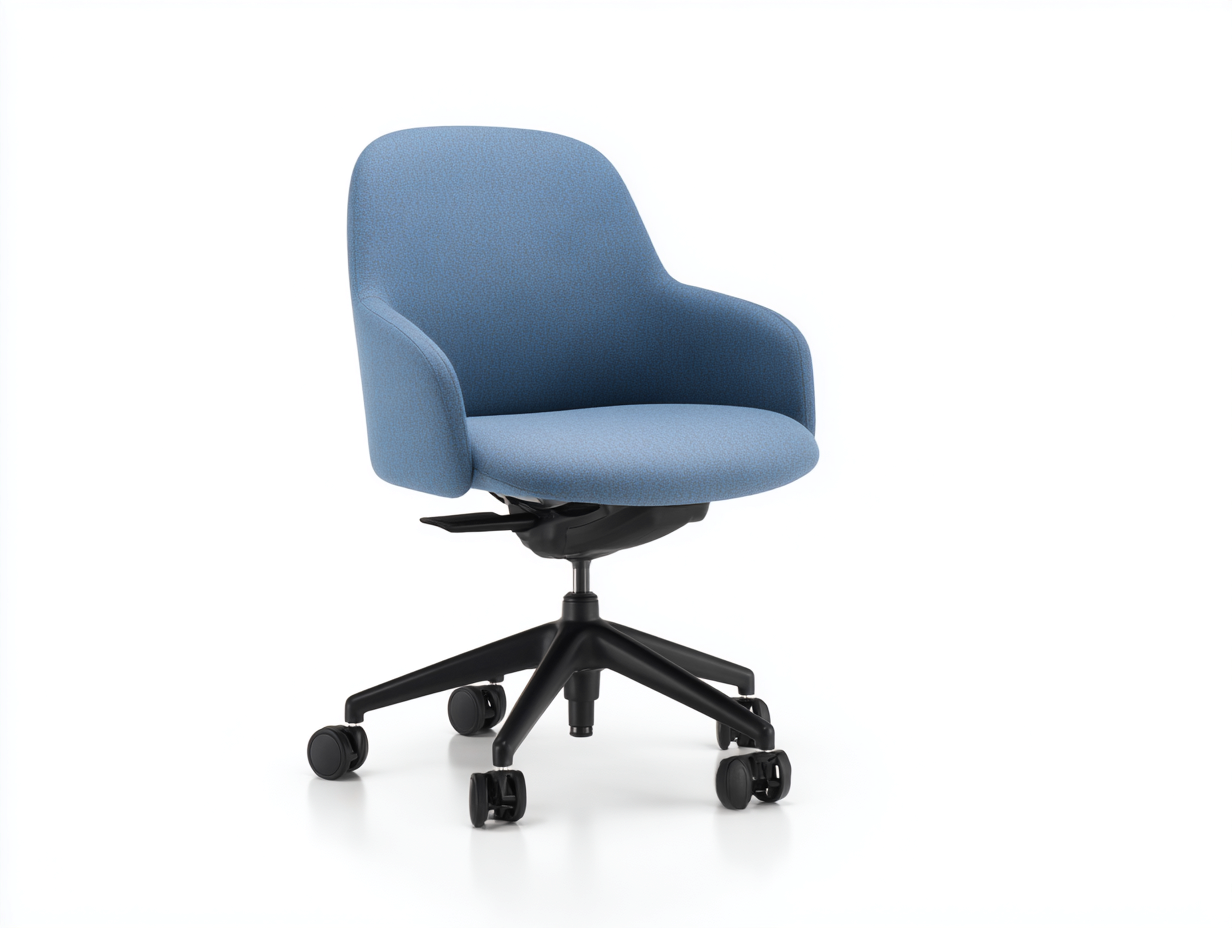 Chaise de bureau-tissu doux-61x61x87 cm-bleu assise ergonomique pivotante-Lizovahome