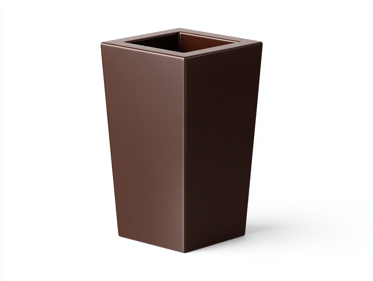 Pot de fleurs-résine-35x35x60cm-marron-stylemoderneextérieur-Lizovahome