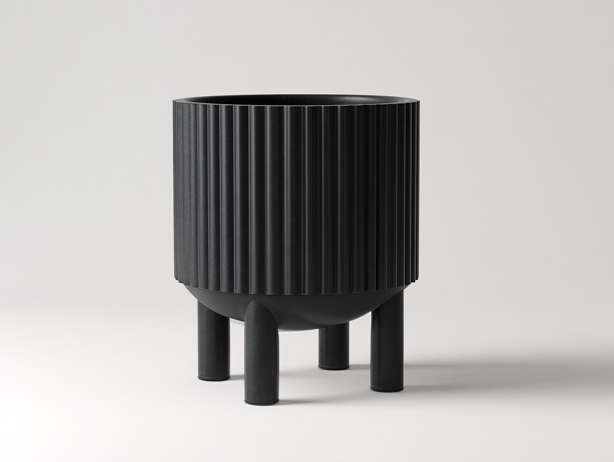 Pot de fleurs-plastique-30x30x35cm-noir-stylesurélévéextérieur-Lizovahome