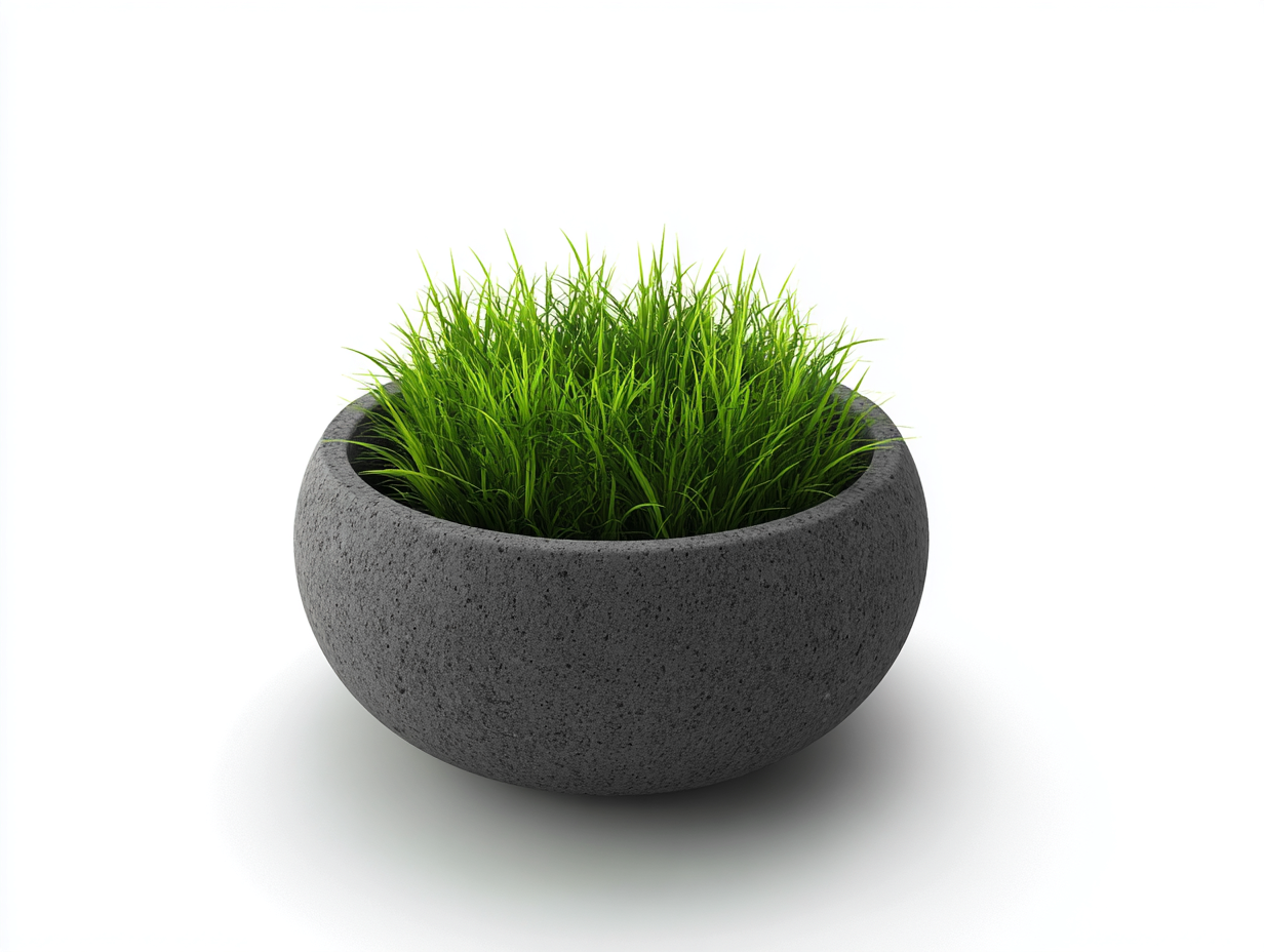 Cache-pot-rond-pierre-Ø35x20cm-gris-foncé-texture-minérale-style-naturel-Varilonest