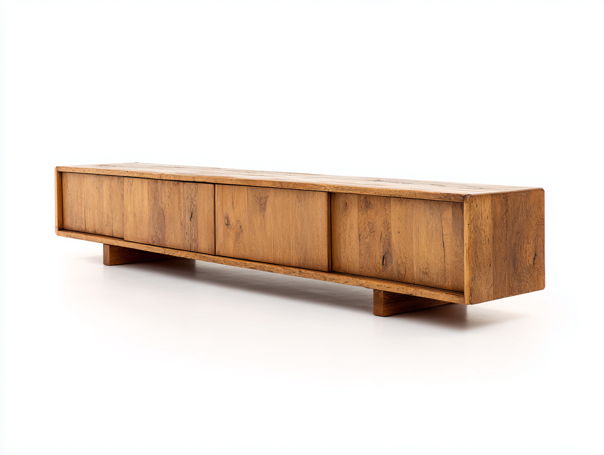 MeubleTV-bois-marron-200x45x45cm-salon-style-naturel-minimaliste-Varilonest