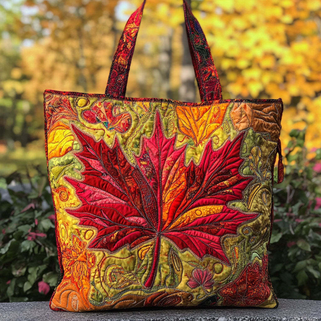 Maple Sunset WN2409031CL Quilted Tote Bag-Mega-Craft
