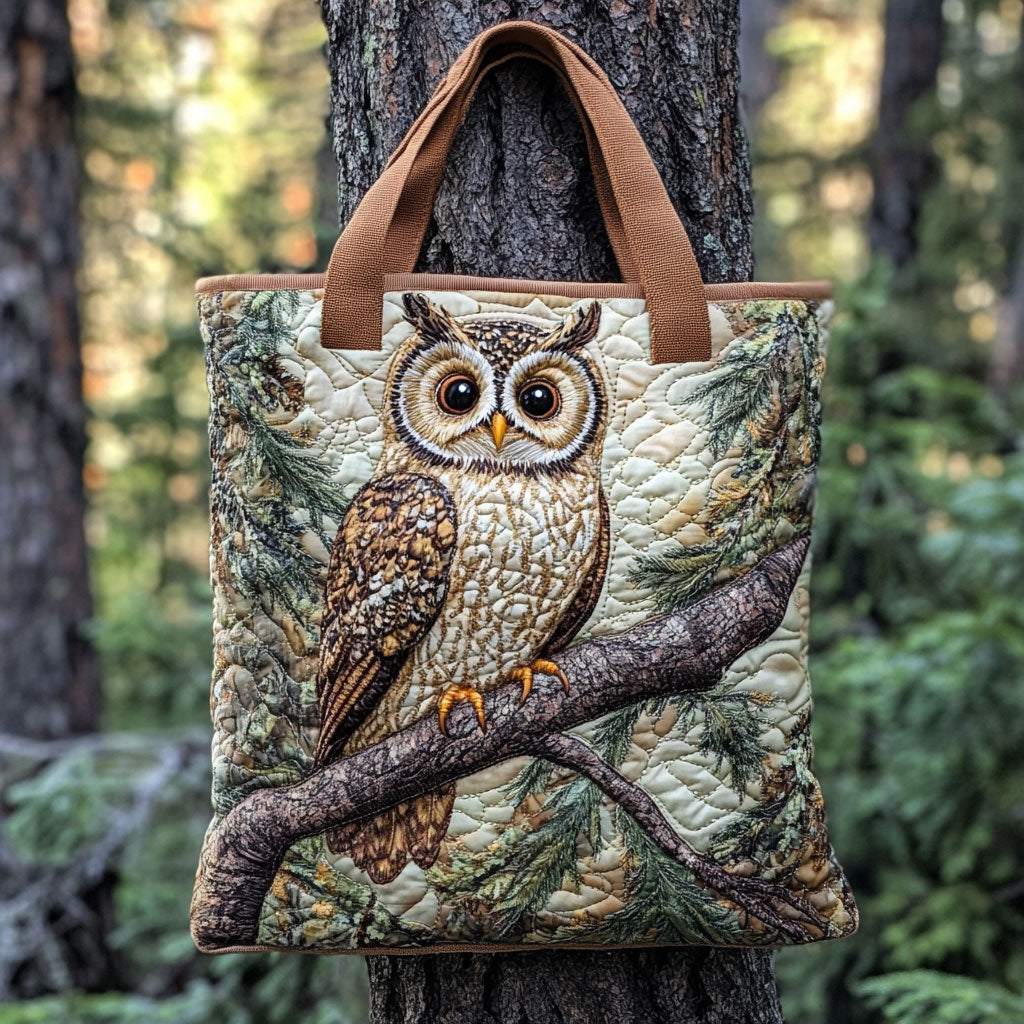 Autumn Owl WN2709002CL Quilted Tote Bag-Mega-Craft