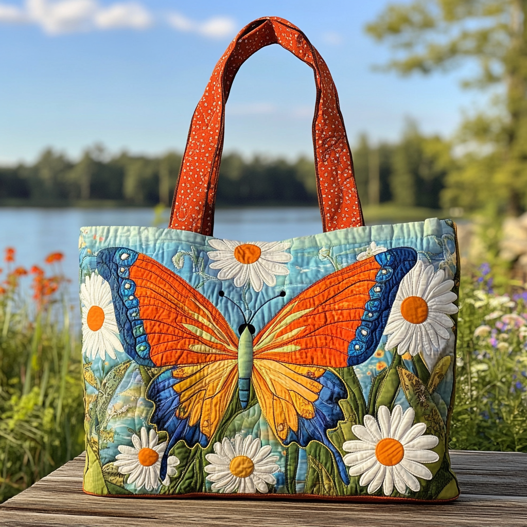 Butterfly Whisper Quilted Tote Bag-Mega-Craft