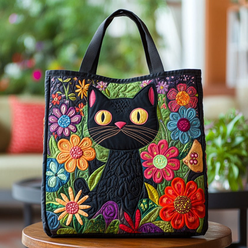 Adorable Black Cat XR2709009CL Quilted Tote Bag-Mega-Craft