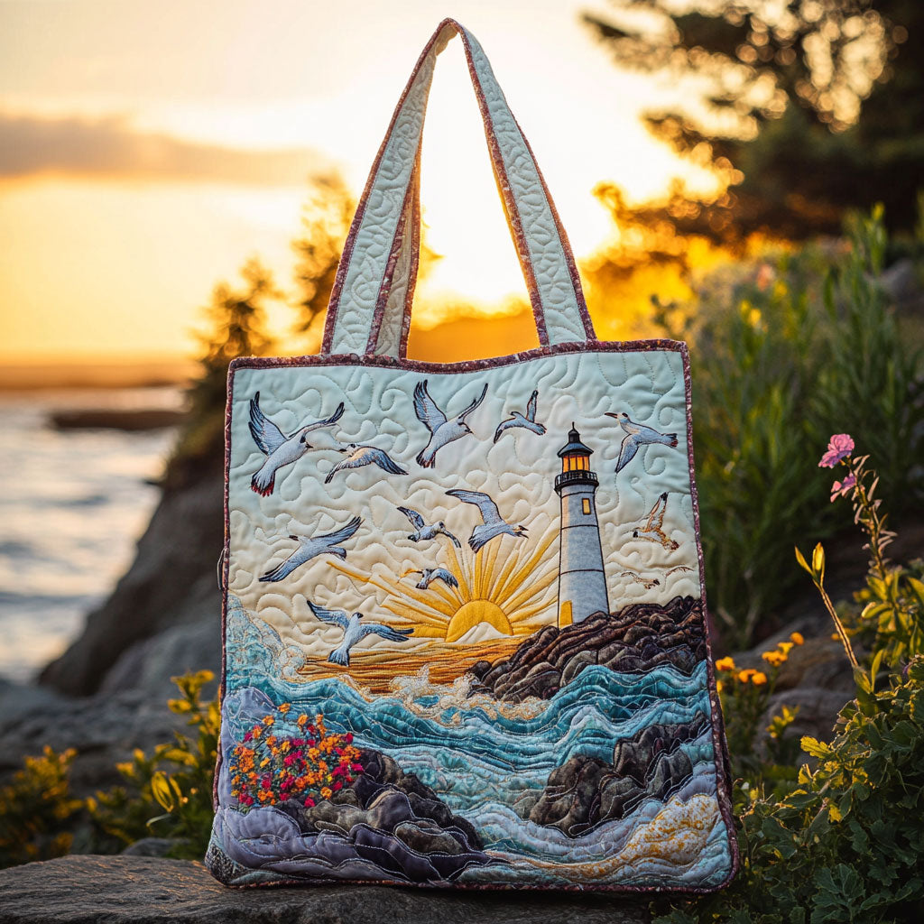 Harbor Wings Lighthouse WN3009018CL Quilted Tote Bag-Mega-Craft