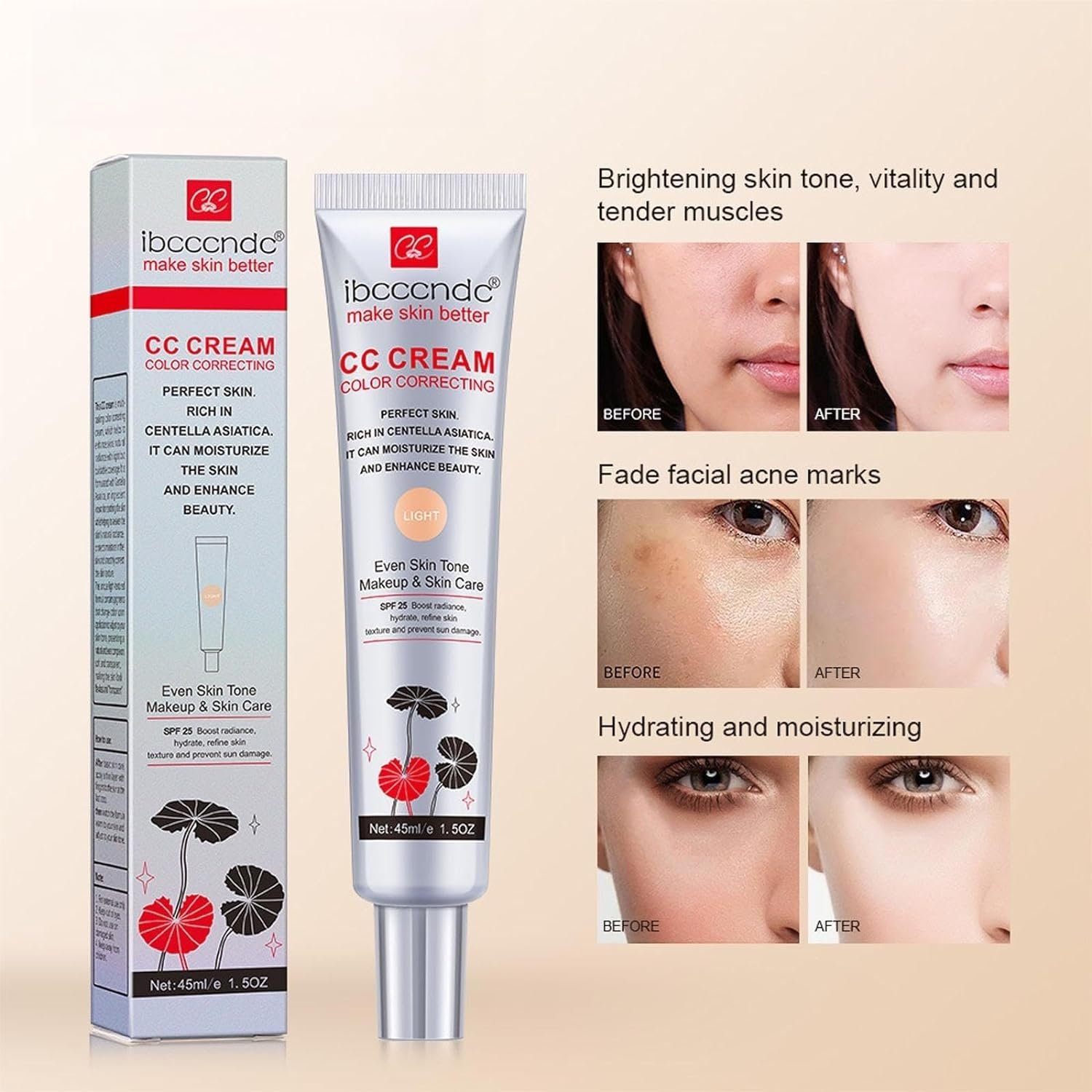💖 Achieve Effortless Radiance✨Hydrating CC Cream Foundation with Centella Asiatica