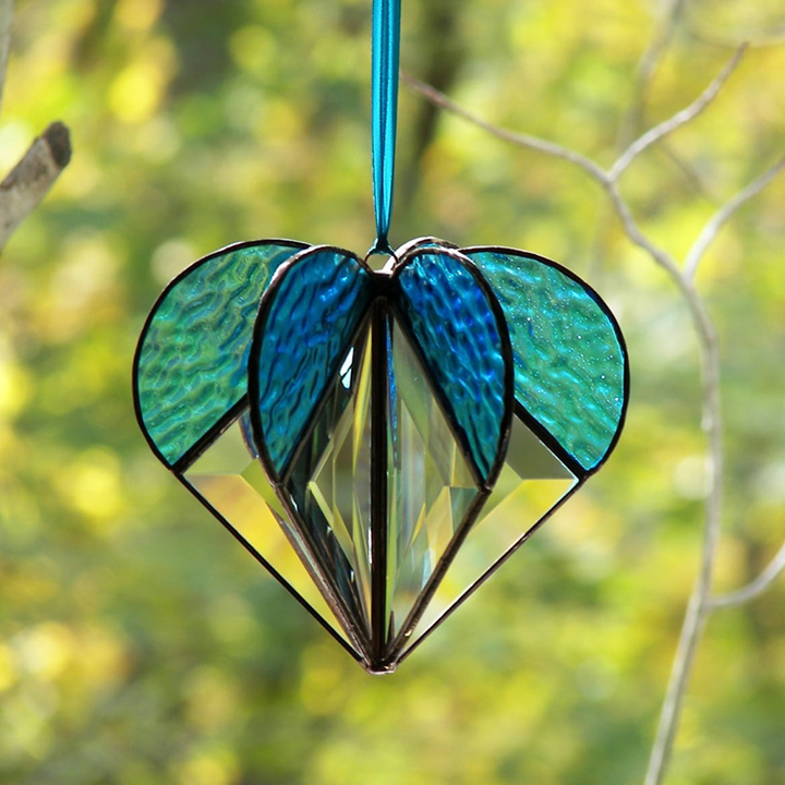 💕Handmade Stained Heart-shaped Suncatcher, BUY 2 FREE SHIPPING!