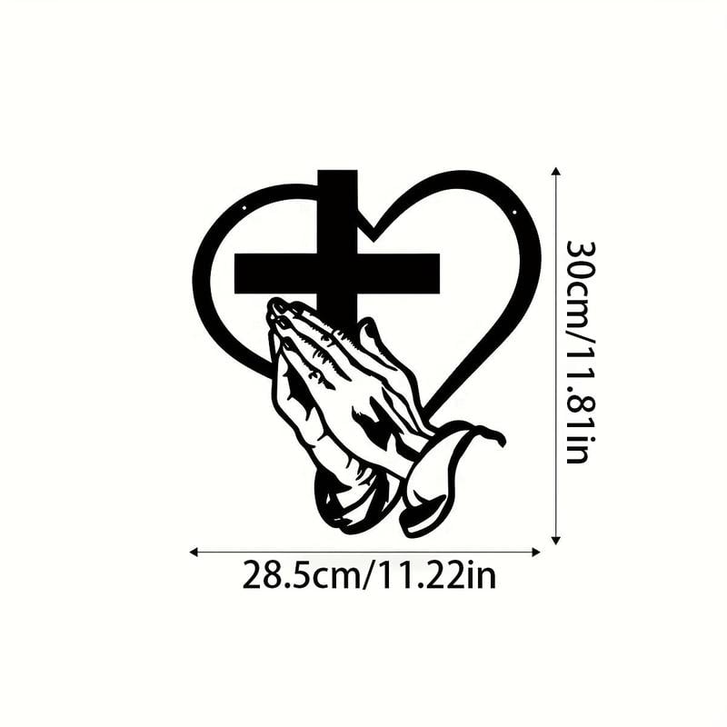 (🎄Christmas Sale - 49% OFF)❤️Elegant Metal Christian Heart & Cross Wall Art 