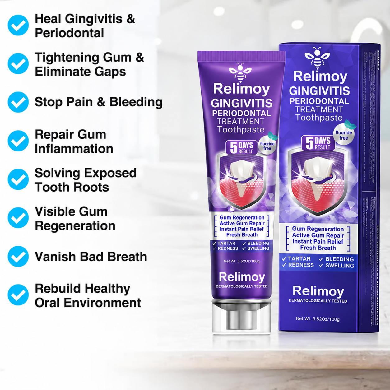 Relimoy® VioCore Bee Venom Gingivitis & Periodontitis Treatment Toothpaste