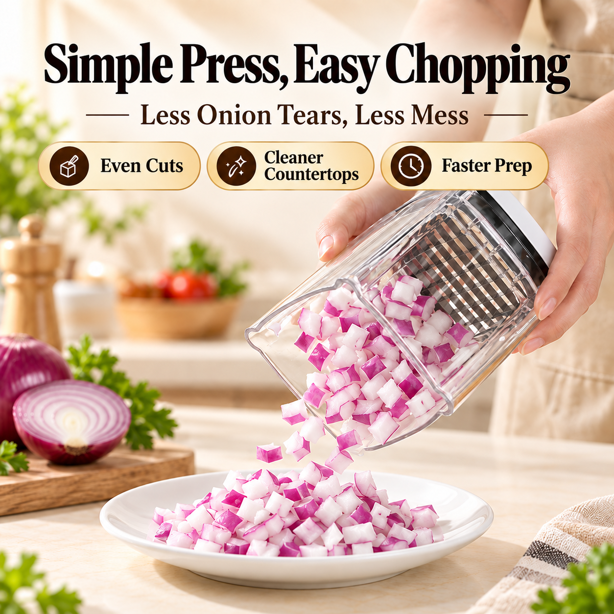 Press Chopper Multi Functional Food Chopper Slice