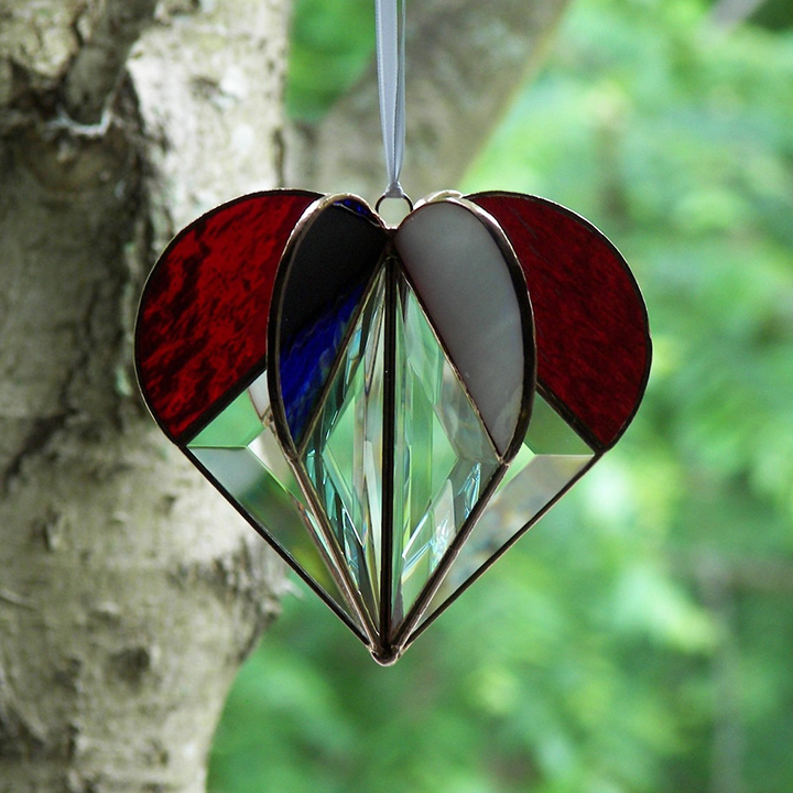 💕Handmade Stained Heart-shaped Suncatcher, BUY 2 FREE SHIPPING!