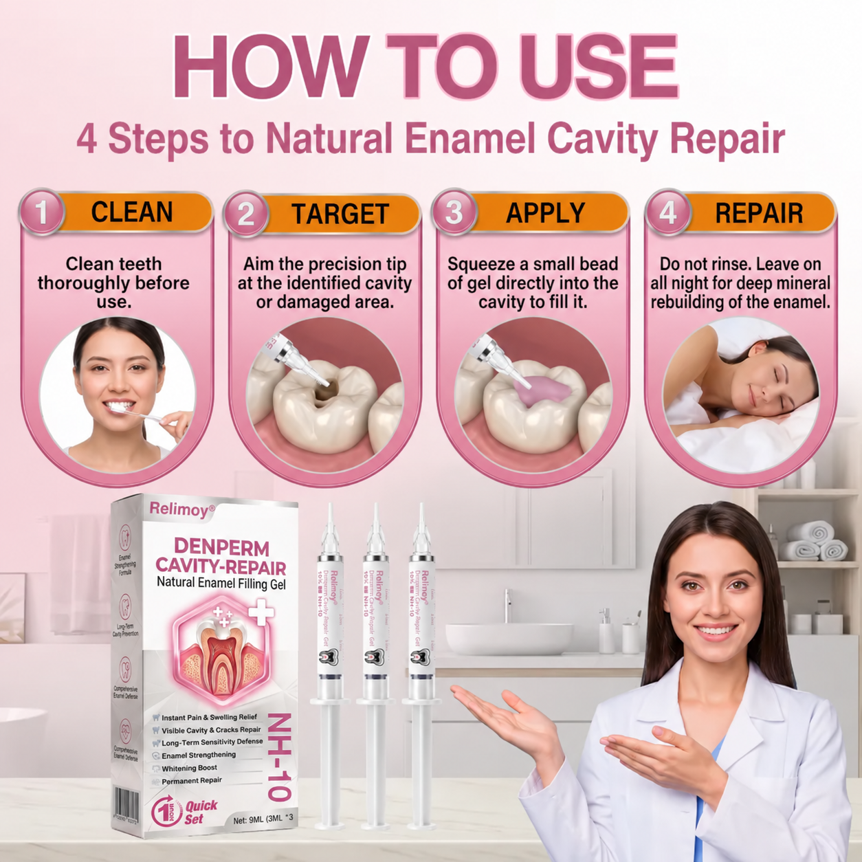 Relimoy® DenPerm Cavity-Repair Natural Enamel Filling Gel