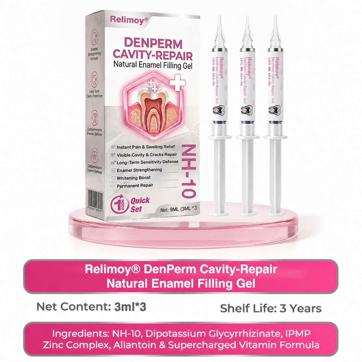Relimoy® DenPerm Cavity-Repair Natural Enamel Filling Gel