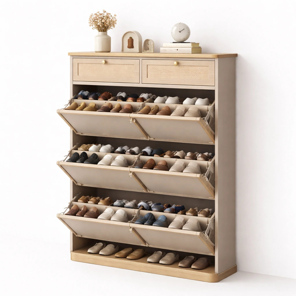 Wysoka szafka na obuwie Beige Wood