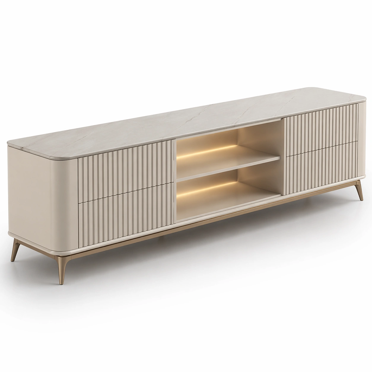 Szafka RTV z oswietleniem Cream Beige
