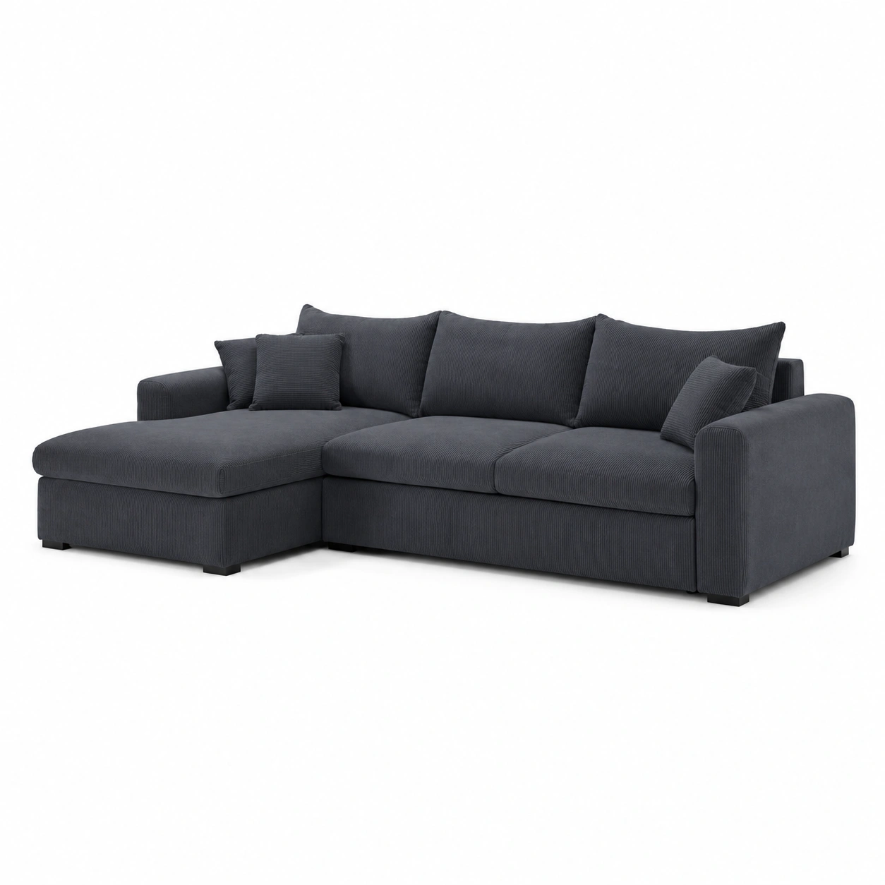 Sofa narozna sztruksowa grafitowa