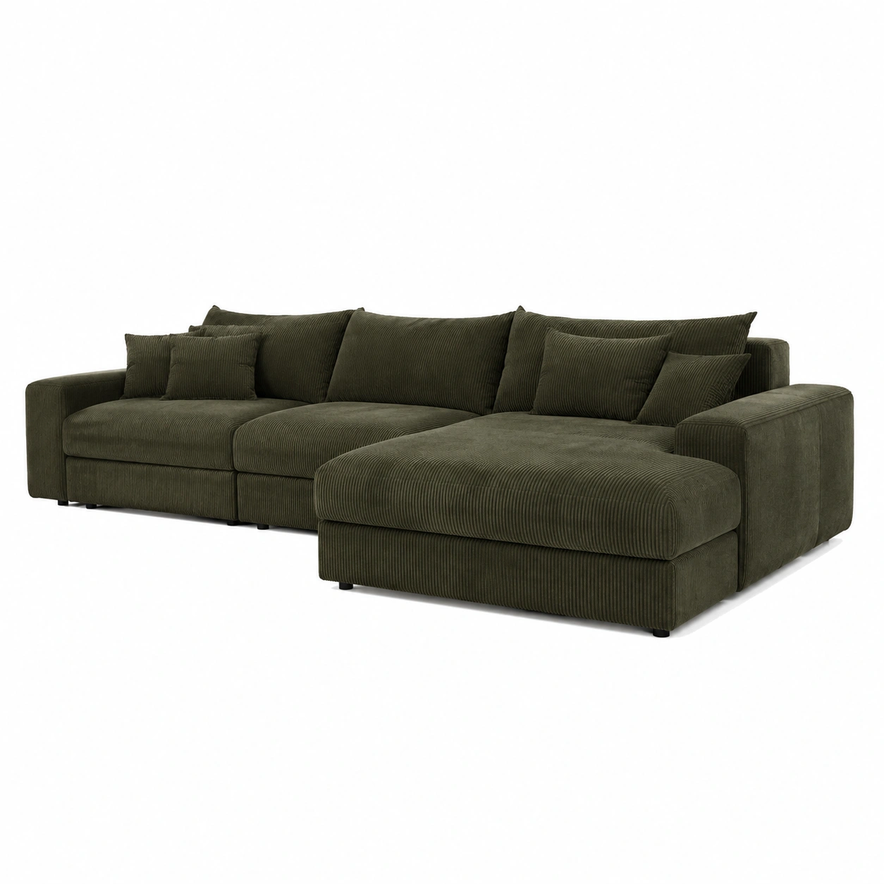 Sofa lounge oliwkowa premium
