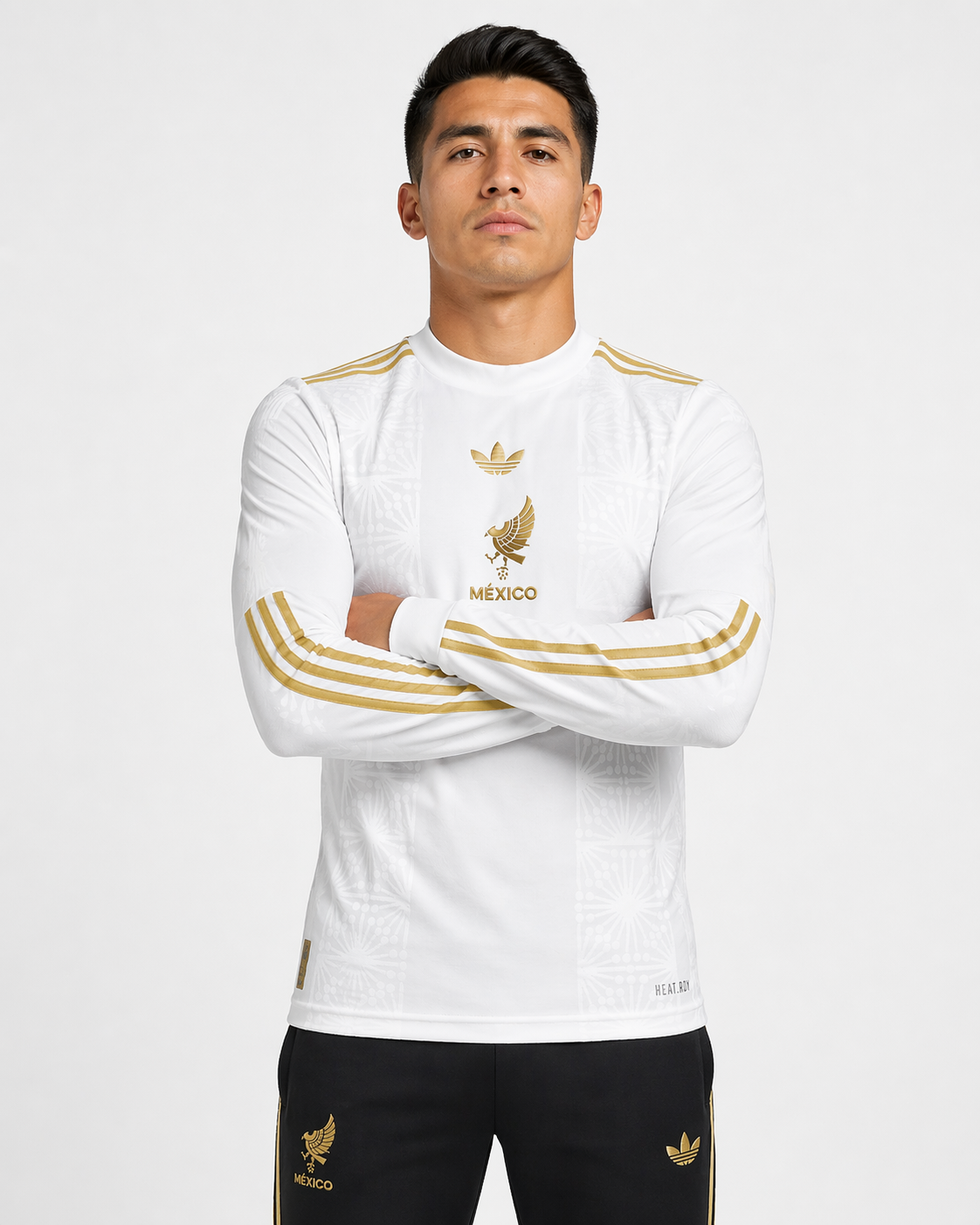 Mexico 2025 Cup Long Sleeve Player Version Gold WHITE