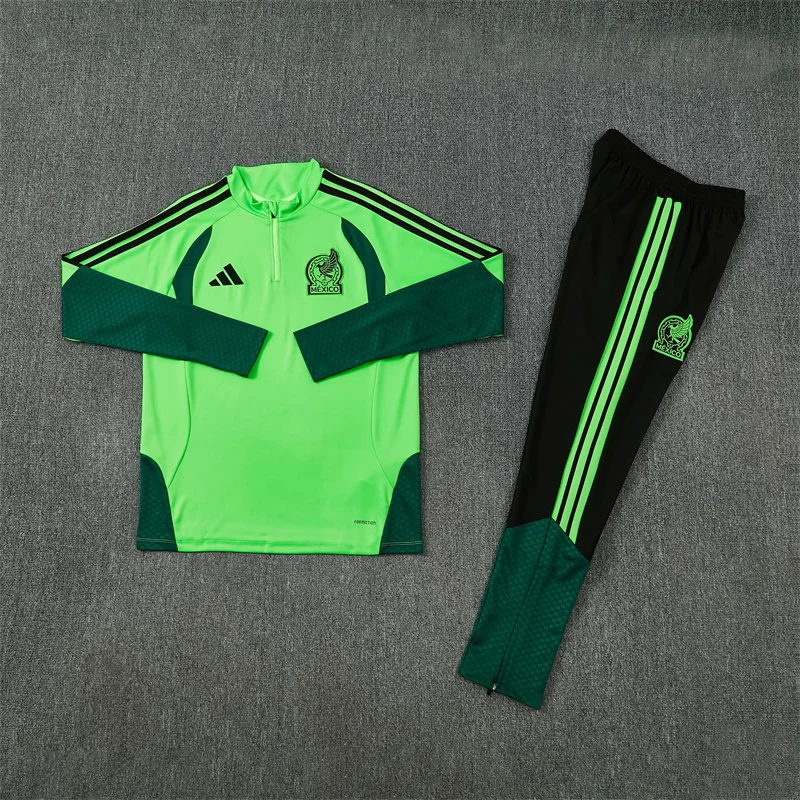Kids Kit Mexico 26-27 1/4 Zip Tracksuit Green Chandal