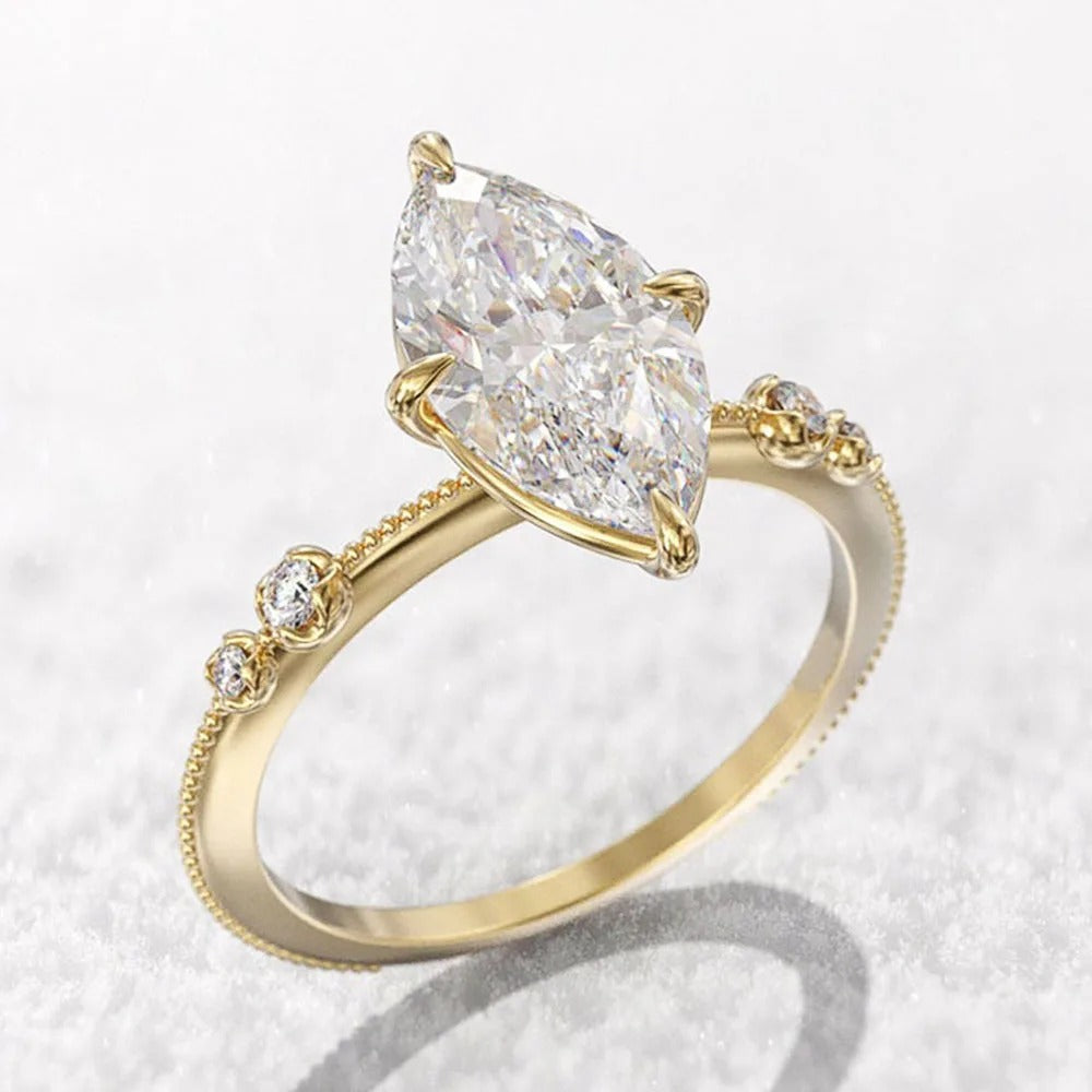 Elegantný diamantový vintage zlatý prsteň-Eleanor Hart SK