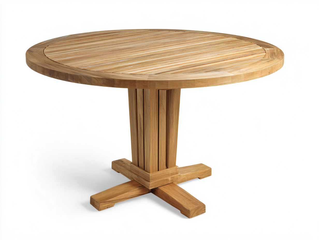 Tavolo da giardino - legno - 120x120x76 cm - naturale - stile classico-Raluxmohaus