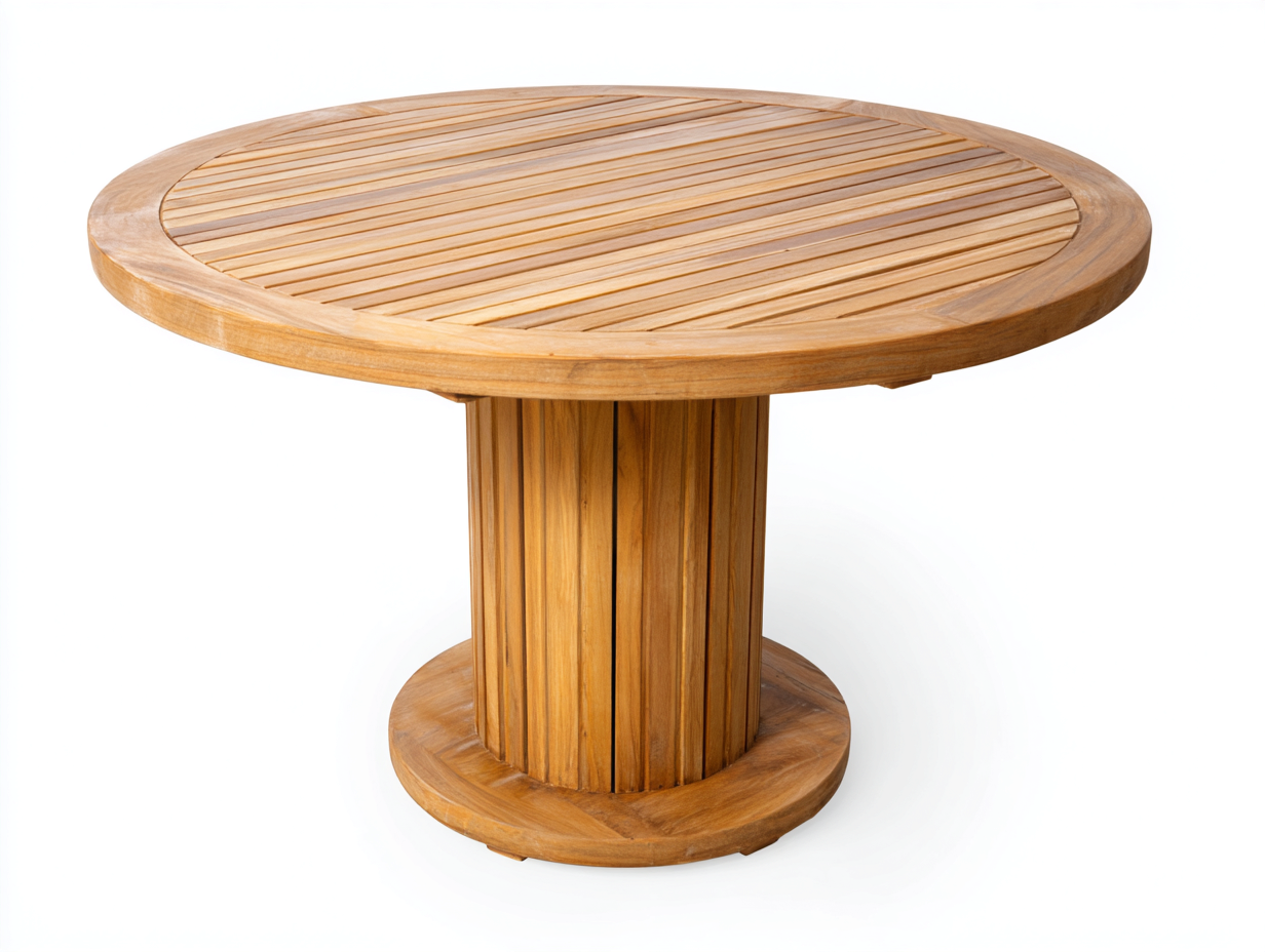 Tavolo da giardino - legno - 125x125x75 cm - naturale - stile rustico-Raluxmohaus