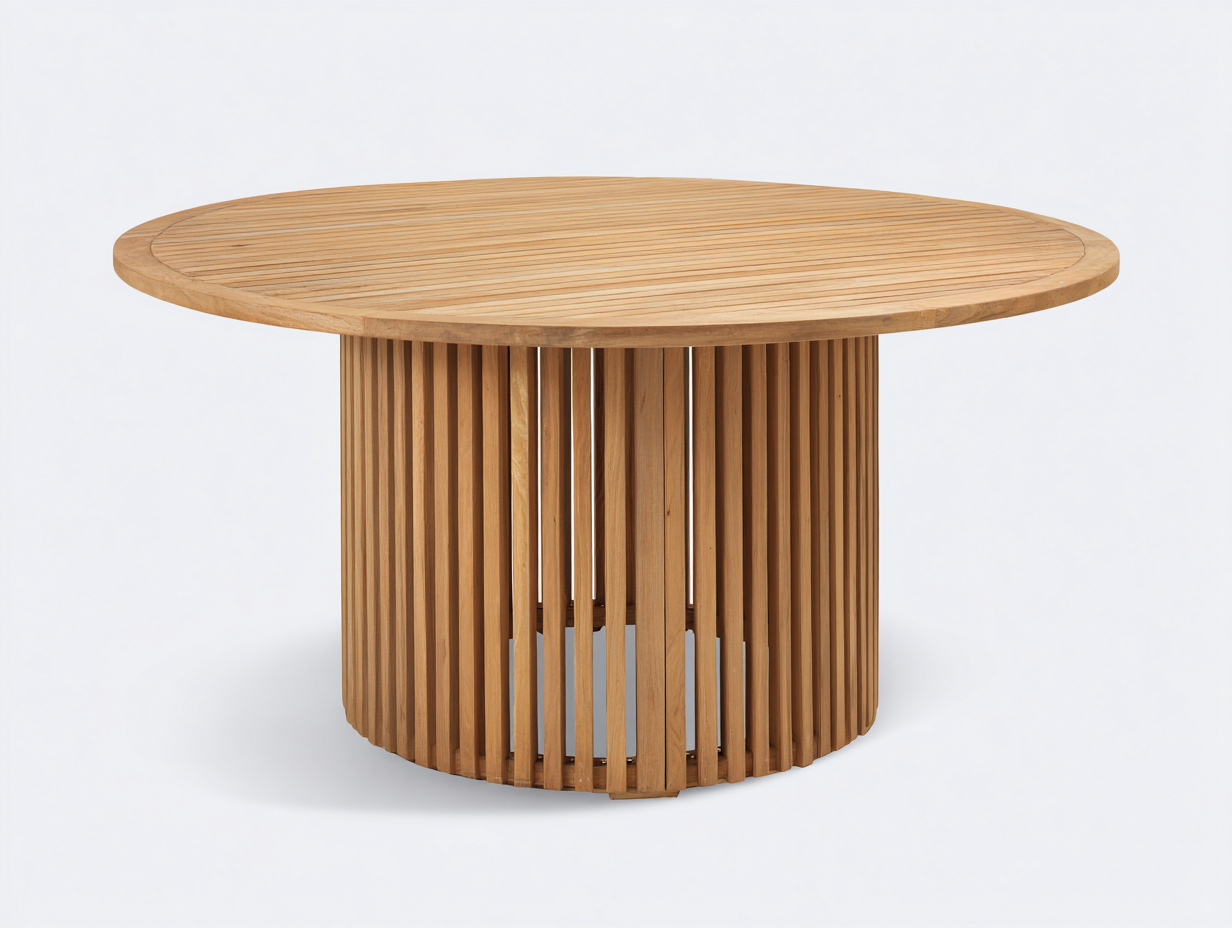 Tavolo da giardino - legno - 145x145x75 cm - naturale - stile contemporaneo-Raluxmohaus