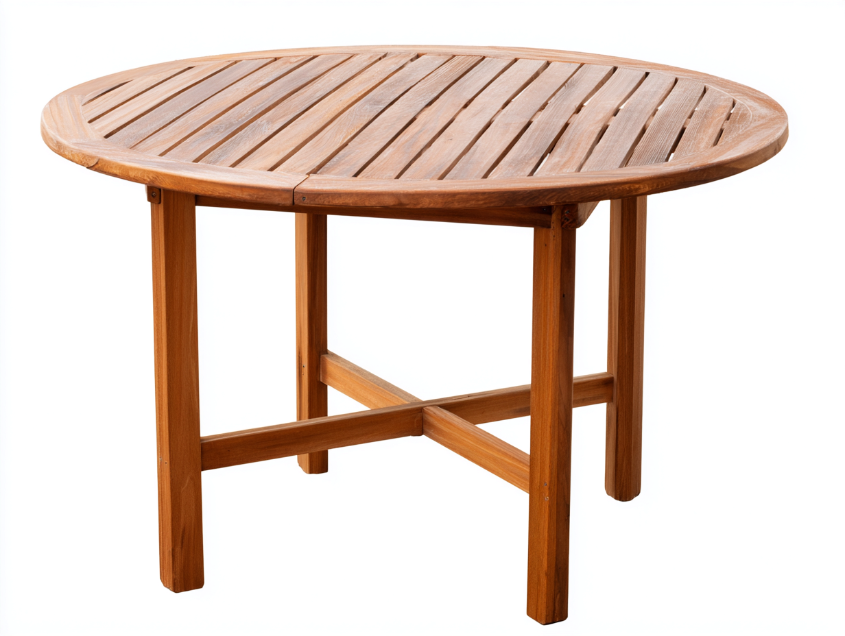 Tavolo da giardino - legno - 120x120x75 cm - naturale - stile classico-Raluxmohaus