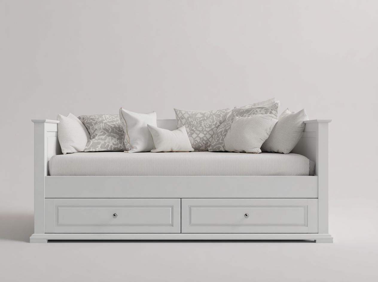 Divano letto-Legno-MDF-209x95x91 cm-Bianco-Crema-Stile moderno lineare-Raluxmohaus