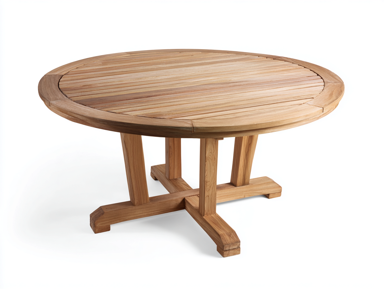 Tavolo da giardino - legno - 115x115x75 cm - naturale - stile classico-Raluxmohaus