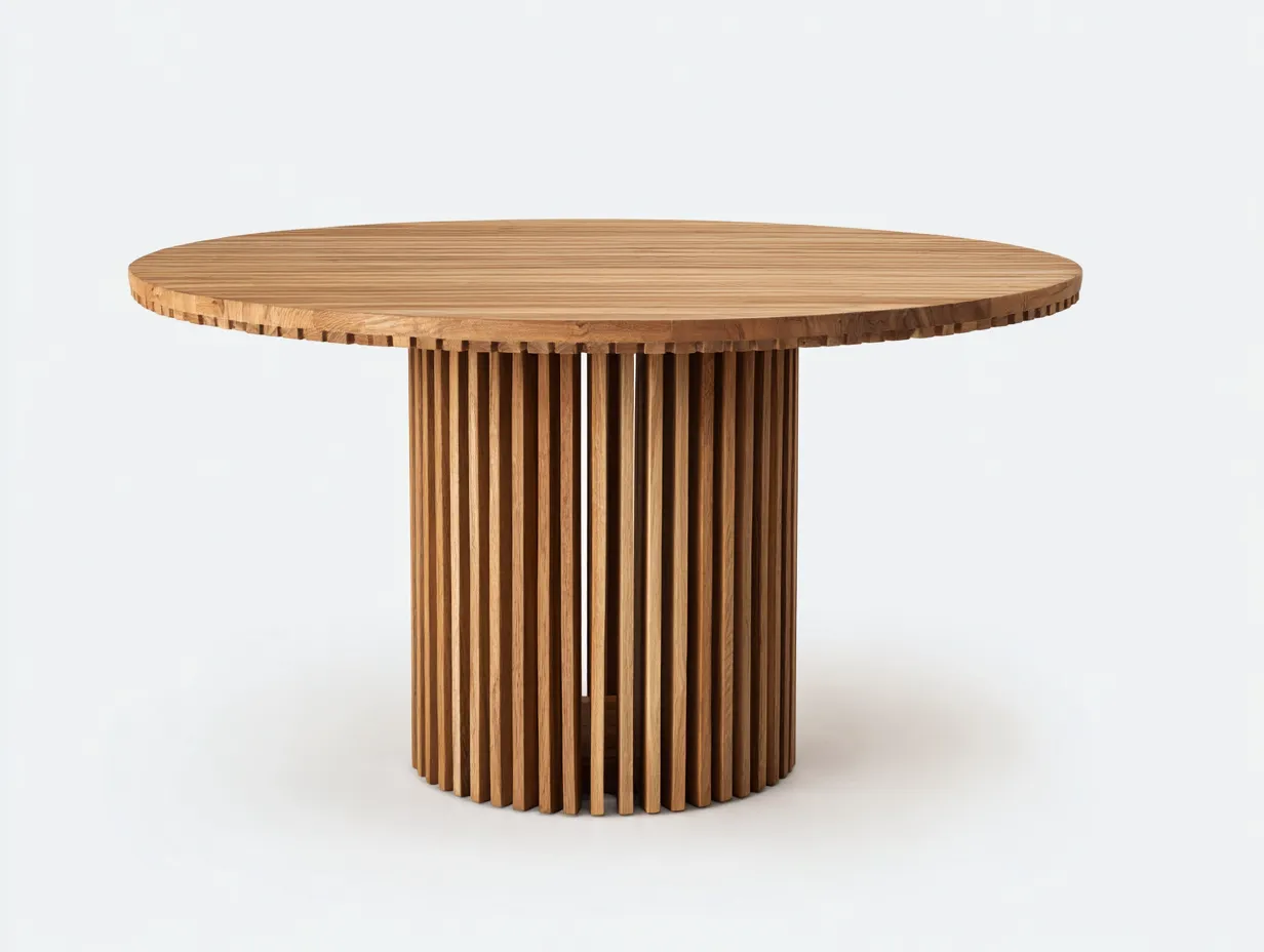 Table de jardin-Bois massif-144 x 144 x 76 cm-Bois naturel foncé-Style moderne-Noriaianest