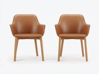 Chaise de salle à manger - similicuir-bois - 53 x 60 x 82 cm - marron clair - style moderne-Noriaianest
